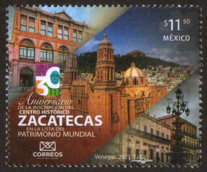 Imagen de Timbre postal: 30 Aniversario de Zacatecas, Patrimonio Mundial