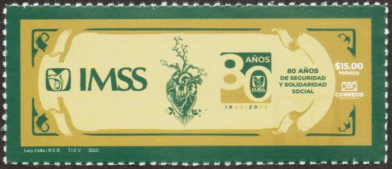 Imagen de Timbre postal: 80 Años del Instituto Mexicano del Seguro Social