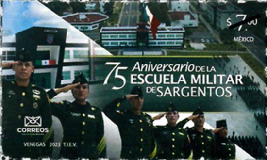 Imagen de Timbre postal: 75 Aniversario de la Escuela Militar de Sargentos