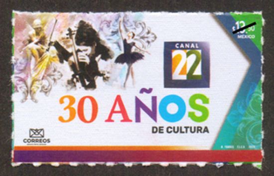 Imagen de Timbre postal: 30 años del canal 22