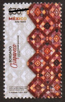 Imagen de Timbre postal: México Arte Textil, Bordado Chiapaneco