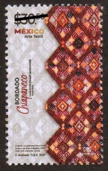 Imagen de Timbre postal: México Arte Textil, Bordado Chiapaneco