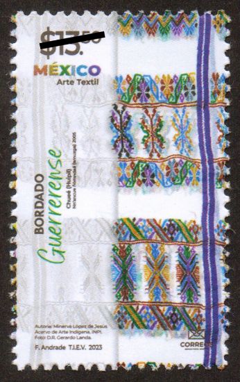 Imagen de Timbre postal: México Arte Textil, Bordado Guerrerense