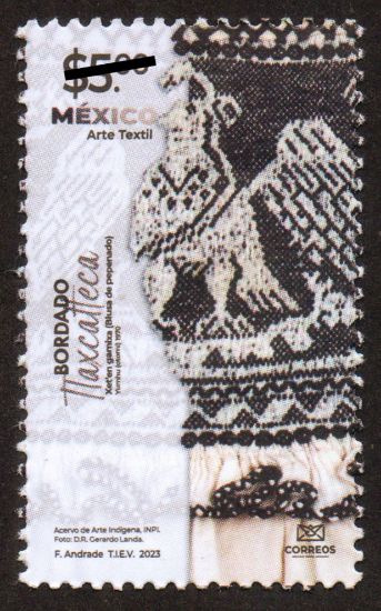 Imagen de Timbre postal: México Arte Textil, Bordado Tlaxcalteca