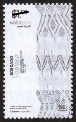 Imagen de Timbre postal: México Arte Textil, Bordado Poblano