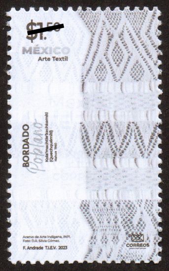 Imagen de Timbre postal: México Arte Textil, Bordado Poblano