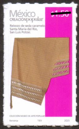Imagen de Timbre postal: México Creación Popular Rebozo de Seda Caramelo