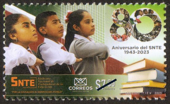 Imagen de Timbre postal: 80 Aniversario del SNTE