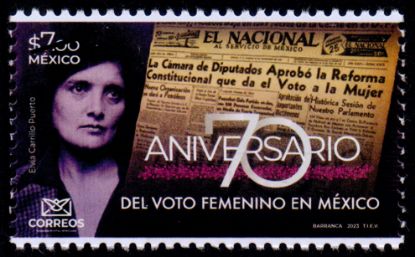 Imagen de Timbre postal: 70 Años del voto femenino en México