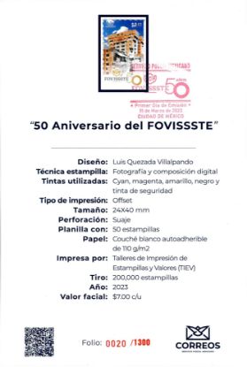 Imagen de Timbre postal: 50 Aniversario del FOVISSSTE