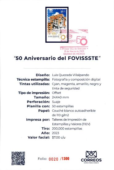 Imagen de Timbre postal: 50 Aniversario del FOVISSSTE