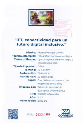 Imagen de Timbre postal: IFT, Conectividad para un futuro digital inclusivo