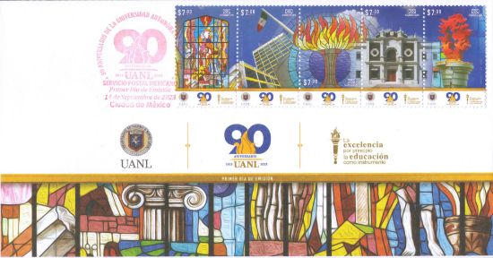 Imagen de Timbre postal: 90 Aniversario de la Universidad Autónoma de Nuevo León