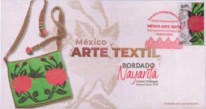 Imagen de Timbre postal: México Arte Textil, Bordado Nayarita