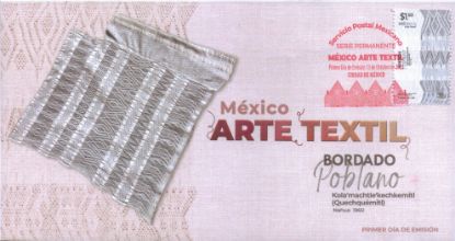Imagen de Timbre postal: México Arte Textil, Bordado Poblano