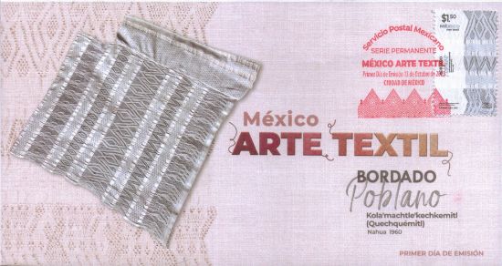 Imagen de Timbre postal: México Arte Textil, Bordado Poblano