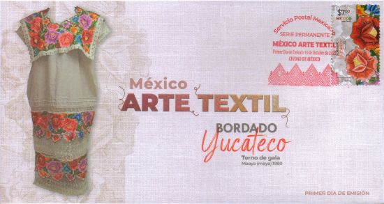 Imagen de Timbre postal: México Arte Textil, Bordado Yucateco