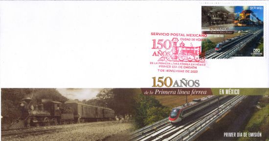 Imagen de Timbre postal: 150 Años de la primera línea férrea en México