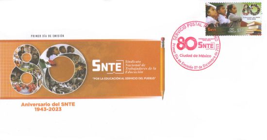 Imagen de Timbre postal: 80 Aniversario del SNTE