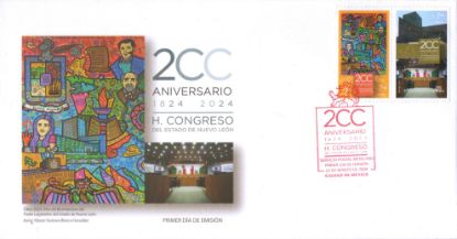 Imagen de Timbre postal: 2024, Año del Bicentenario del Poder Legislativo del Estado de Nuevo León