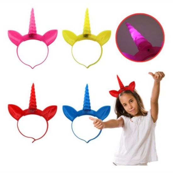 Imagen de Ricolandia 50 Diadema  Unicornio Luminoso Luz Led Fiesta Surtido Batucada