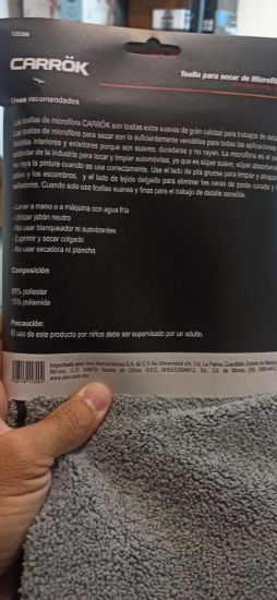 Imagen de CarrOk Toalla Secado de Microfibra Grande 90 X 60 cm Extra Suave No Raya el Auto o Moto para Lavado o Secado Automotriz