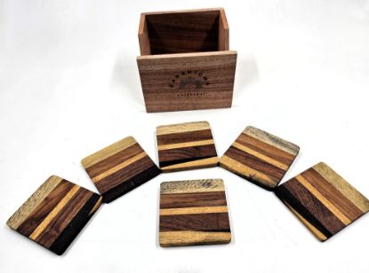 Imagen de Juego de 6 posavasos maderas Tropicales