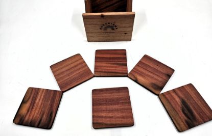 Imagen de Juego de 6 Posavasos en Madera de Zapote