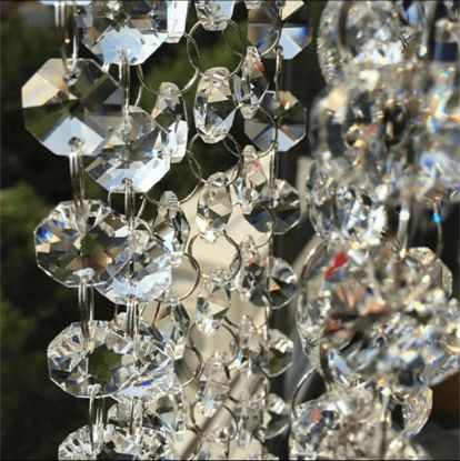 Imagen de 6 Metros De Guirnalda Decorativa De Cristal Octagonal 14mm Y Aro 10mm.