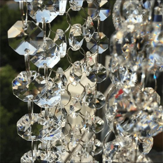 Imagen de 6 Metros De Guirnalda Decorativa De Cristal Octagonal 14mm Y Aro 10mm.