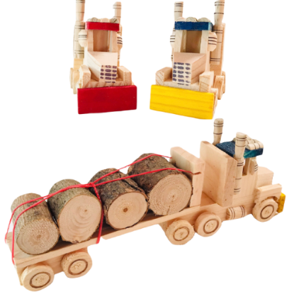 Imagen de 2 Tráiler De Madera - Juguete Artesanal Mexicano - Camión -