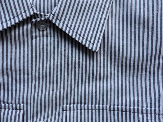Imagen de Camisa Zobeida Talla 40 (xl) Hombre Original Nueva Rayas Negro blanco