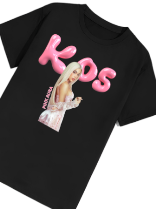 Imagen de Playera manga corta 100% algodón diseño estampado "Kenia pink aura"