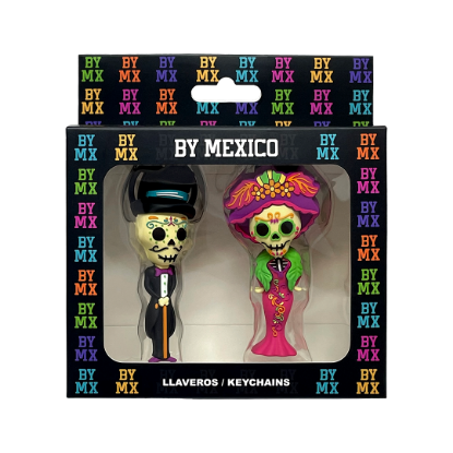 Imagen de By Mexico Llavero 3D Dúo  Catrines Florencio y Felisa  