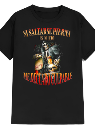 Imagen de Playera manga corta 100% algodón calacas chidas gym " Saltarse pierna"