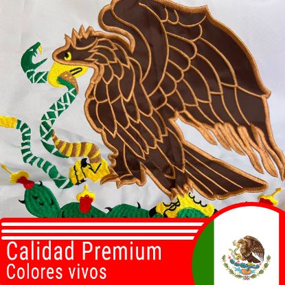 Imagen de Mr. Banderas - Bandera de México Escudo Bordado Premium 60cm x 90cm