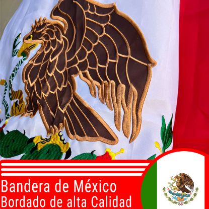 Imagen de Mr. Banderas - Bandera de México Escudo Bordado Premium 90cm x 150cm