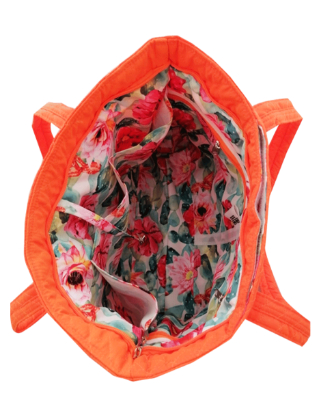 Imagen de BOLSA DAMA TIPO TOTE COLOR NARANJA NEÓN