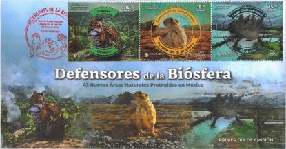 Imagen de Timbre postal: Defensores de la biósfera, 43 Nuevas Áreas naturales Protegidas en México