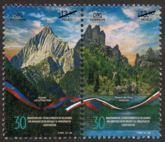 Imagen de Timbre postal: 30 Aniversario de Relaciones Diplomáticas México y el principado de Liechtenstein