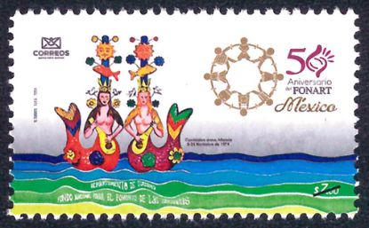 Imagen de Timbre postal: 50 Años del Fondo Nacional para el Fomento de las Artesanías FONART