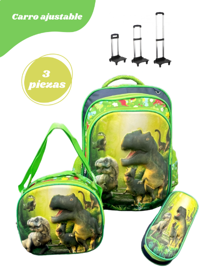 Imagen de Mochila combo Escolar Con Luz Led, Lonchera Y Lapicera Niños