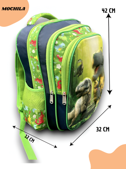 Imagen de Mochila combo Escolar Con Luz Led, Lonchera Y Lapicera Niños