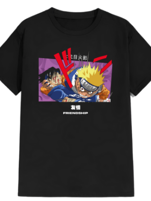 Imagen de Playera manga corta 100% algodón gym NarutovSasuke anime