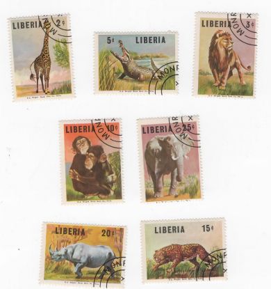 Imagen de ESTAMPILLAS DE LIBERIA SERIE FAUNA SALVAJE ANIMALES DE ÁFRICA 1966