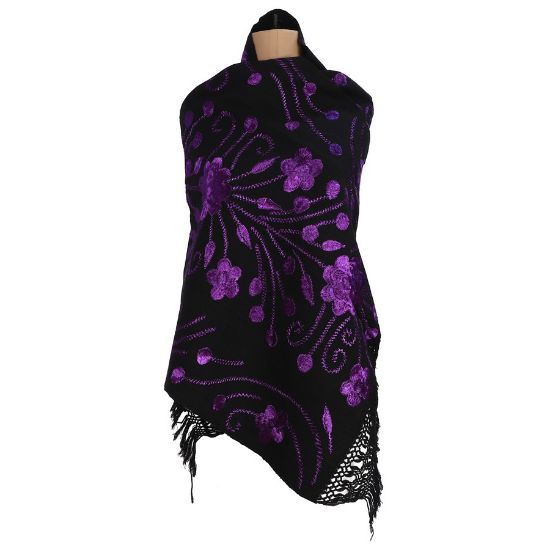 Picture of Rebozo de floreado morado PRESIDENCIA