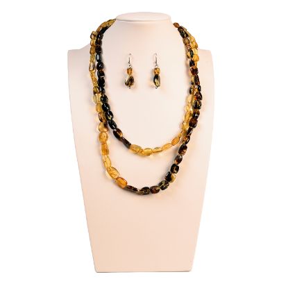 Imagen de Juego de collar y par de aretes ámbar