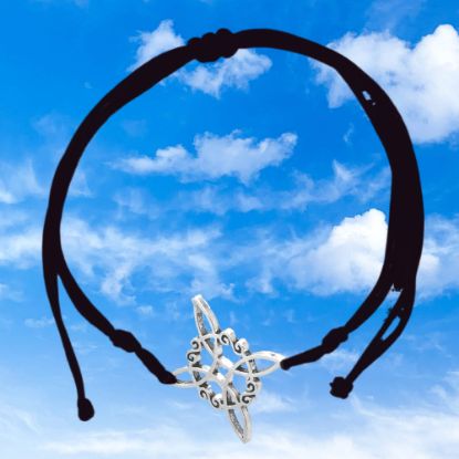 Imagen de Nudo de Bruja Z Curado Uso Rudo en Pulsera Negra AA AJUSTABLE Dije Curado e Intensionado IDTECCUPF&=