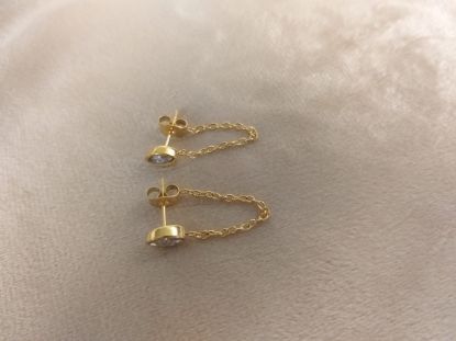 Imagen de Arete Ojito Cristalino con Cadena