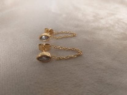 Imagen de Arete Ojito Cristalino con Cadena